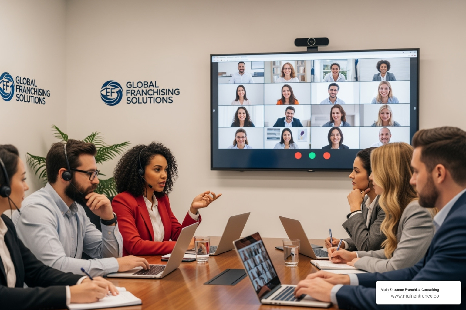 Franchise business training in progress with virtual participants - franchise business training