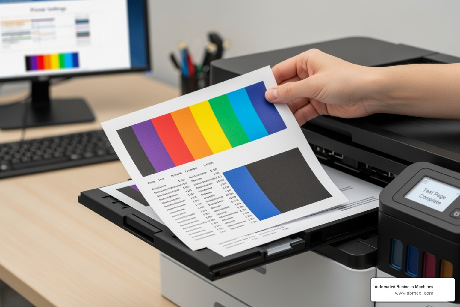 Image showing the 'Print Test Page' button in Windows Printer Properties - how to make printer print test page