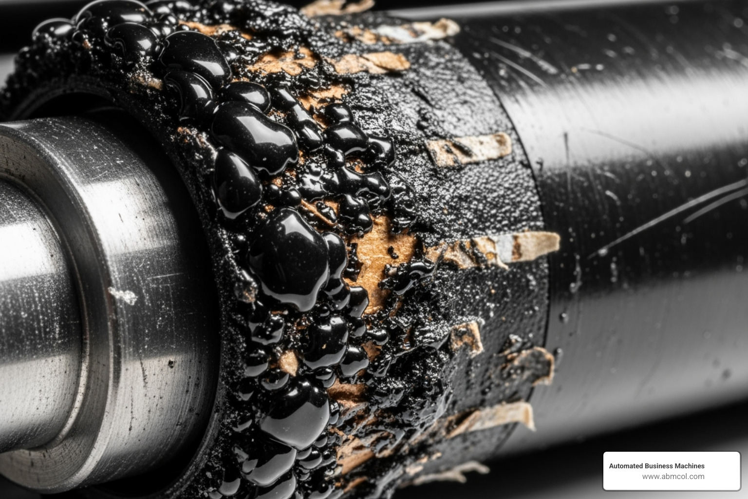 illustrating a damaged fuser roller with melted paper coating - best photo paper for laser printers