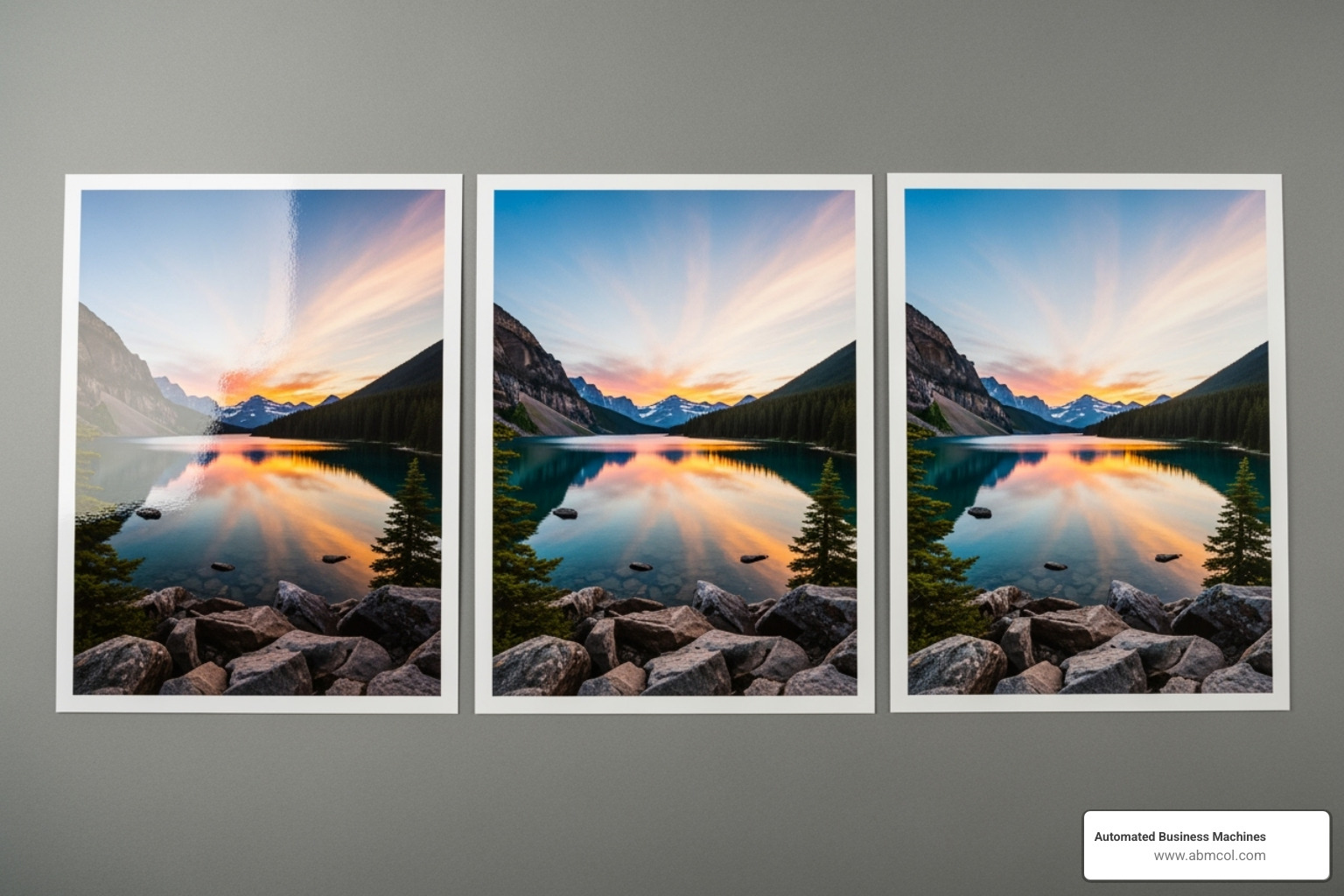 comparing the same photo printed on glossy, matte, and satin laser paper - best photo paper for laser printers