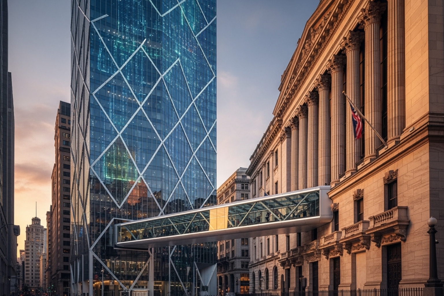 A bridge connecting a building labeled "Crypto" to one labeled "ASX" symbolizes the claimed integration of Crypto30x.com with the Australian Securities Exchange. - crypto30x.com asx