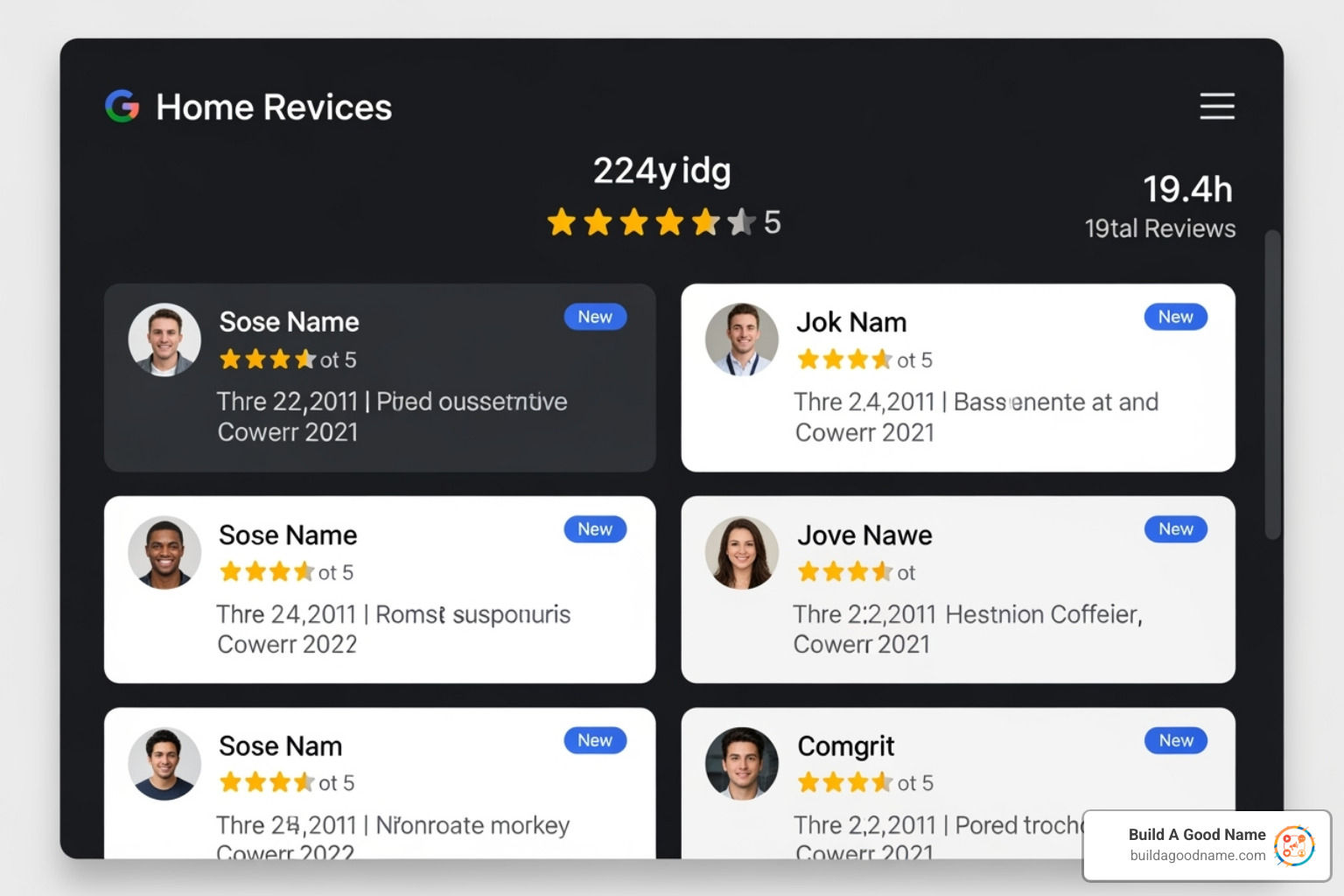 dashboard showing new Google reviews - google review monitoring for home services