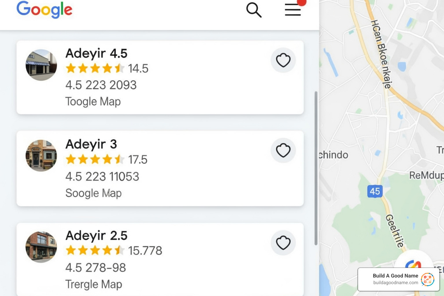 Google Maps 3-pack result with high star ratings - white label reputation management software
