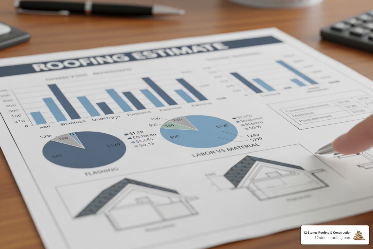 Detailed professional roofing estimate document - fort worth tx roofer