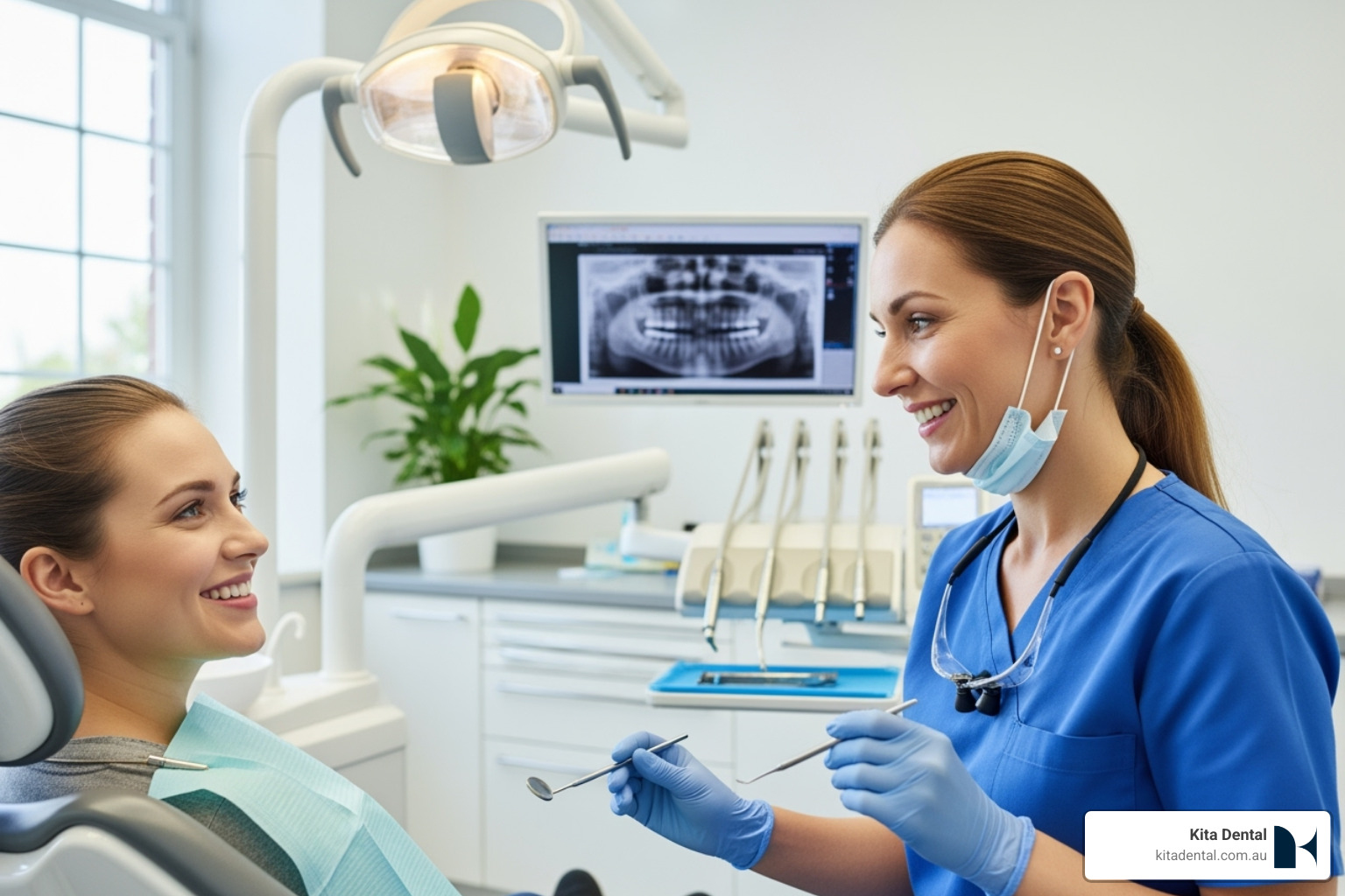 A smiling patient interacting positively with a dentist during a routine dental check-up in a modern clinic setting - best dental implants A smiling patient interacting positively with a dentist during a routine dental check-up in a modern clinic setting - best dental implants
