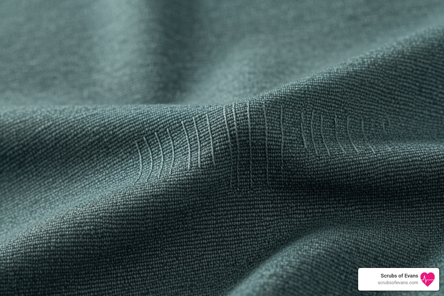 Close-up of high-quality, stretchy scrub fabric - best fitting scrubs