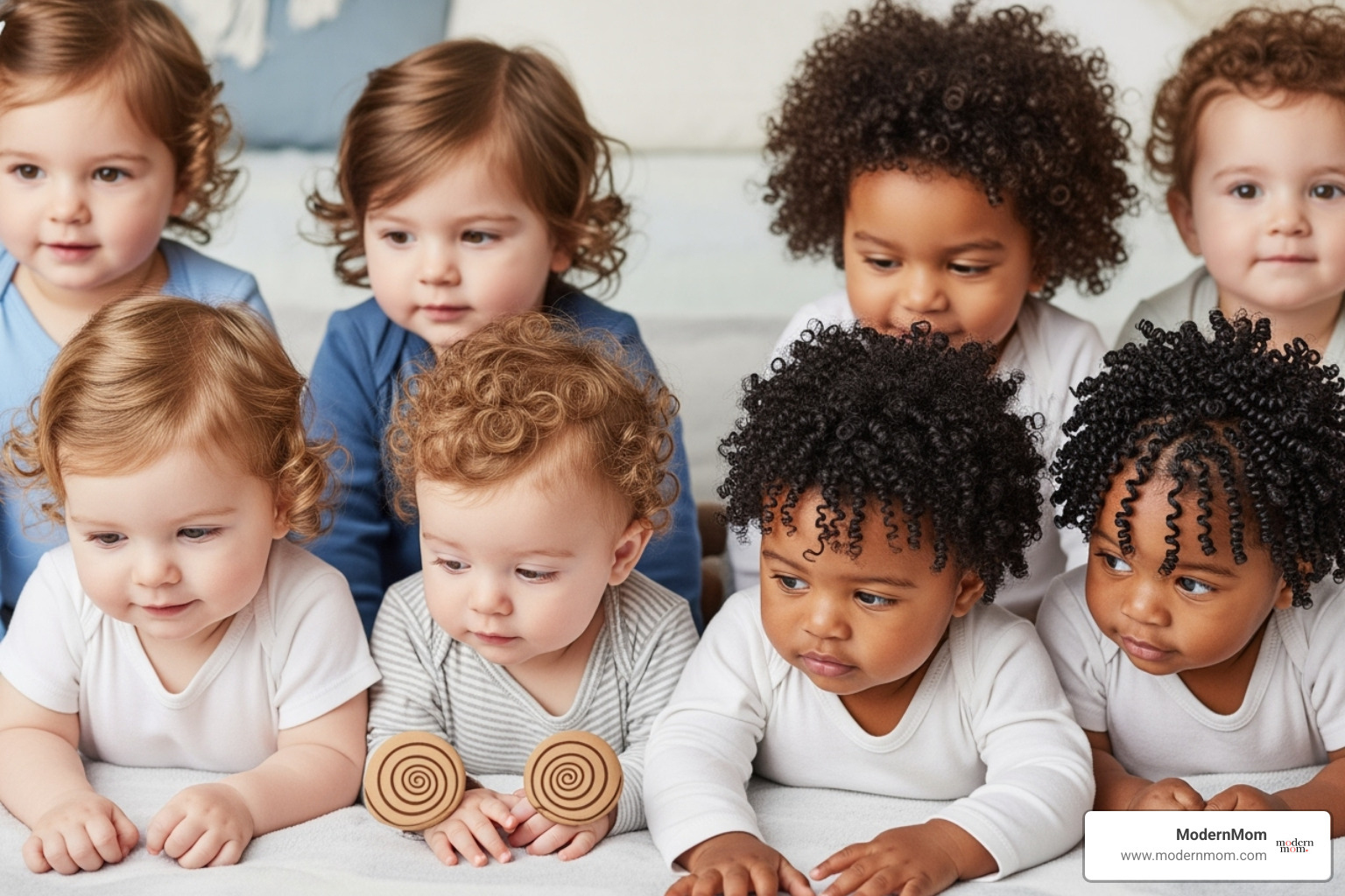 illustrating different curl patterns on babies - baby curly hair products