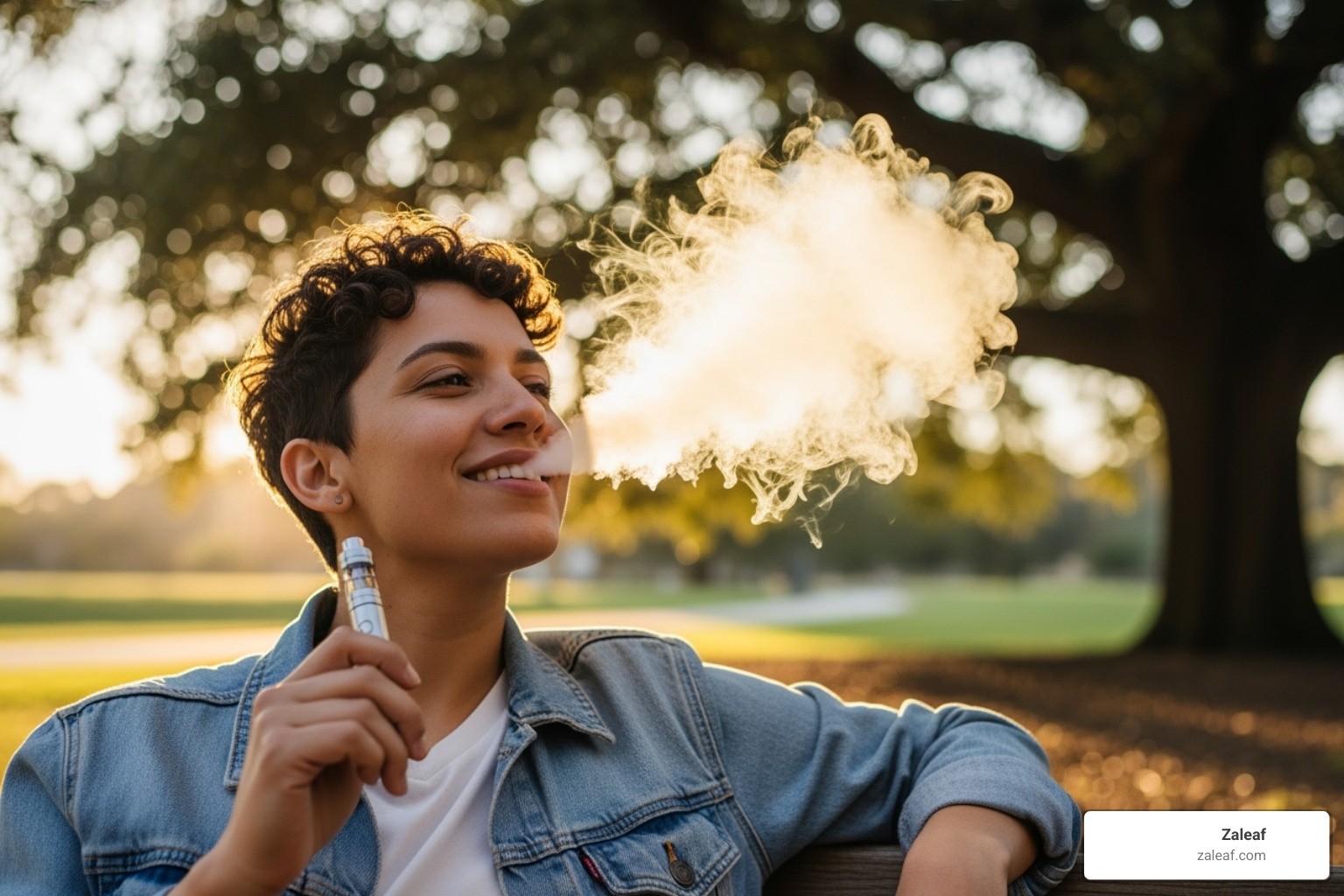 happy person vaping - best 510 vape battery