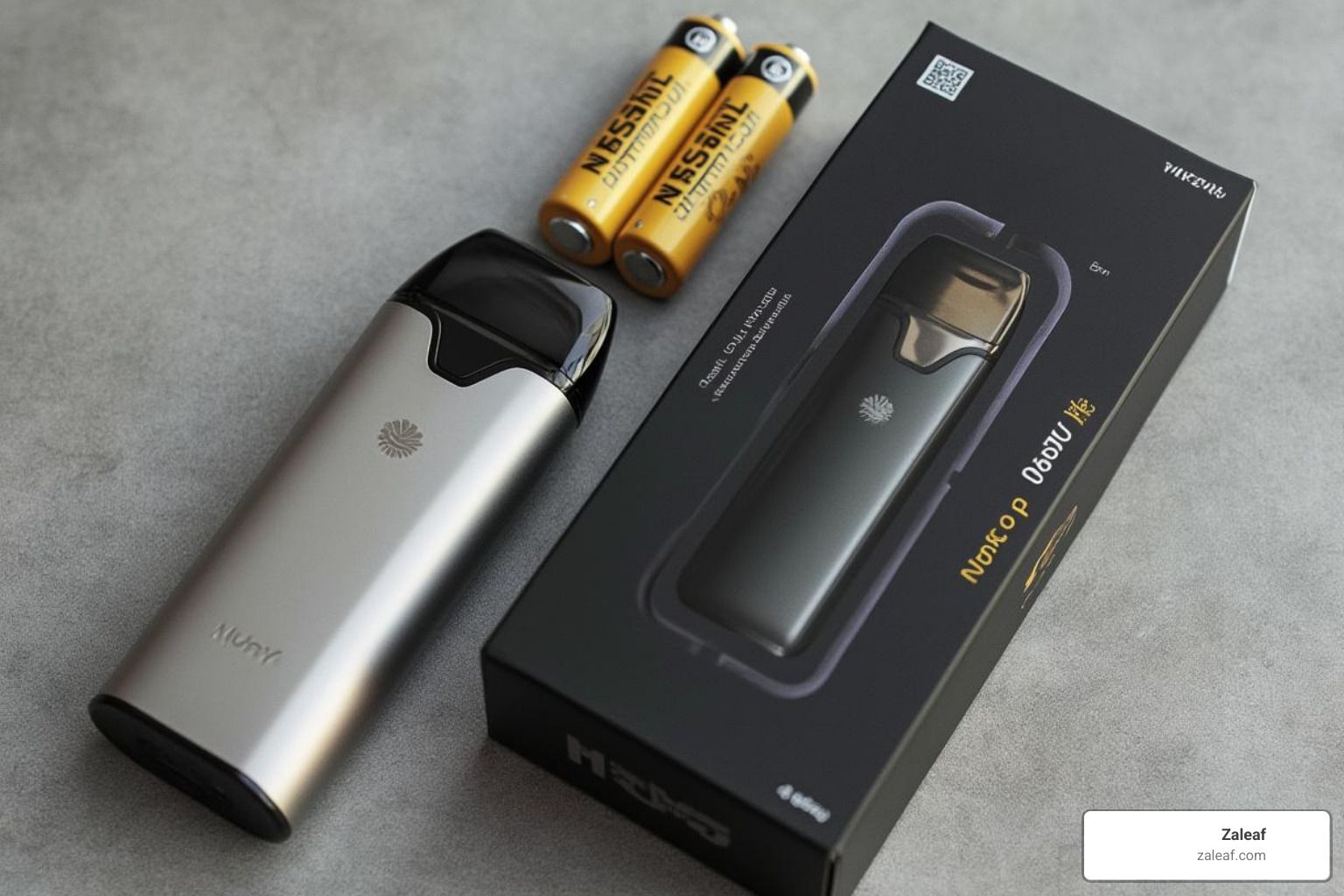 A sleek pod vape next to a box mod with its 18650 batteries removed - are all vape batteries the same