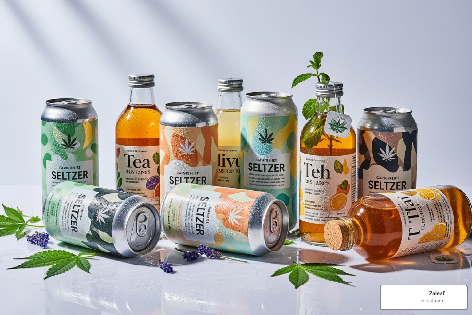 Zaleaf cannabis-infused seltzers or teas - thc edibles