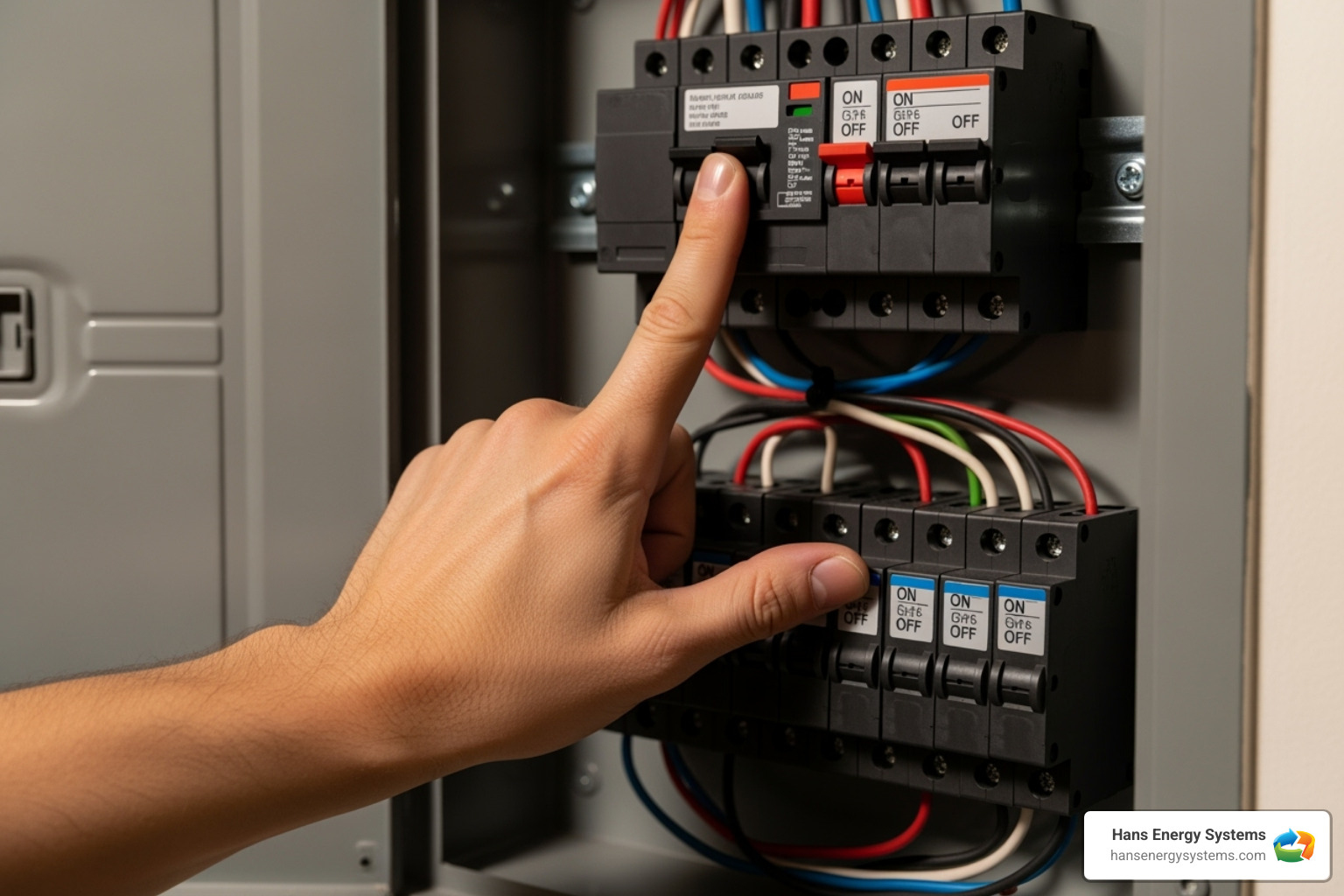 Turning off the main breaker in the electrical panel - tesla wall mount charger installation