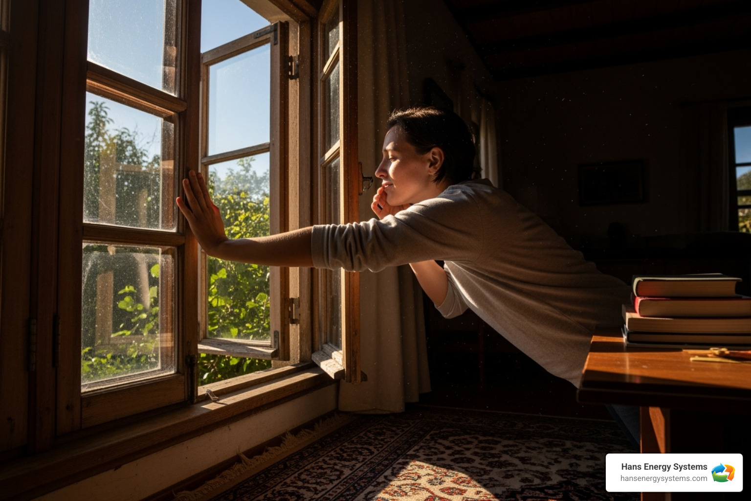 person opening a window to let in fresh air - Air quality solutions