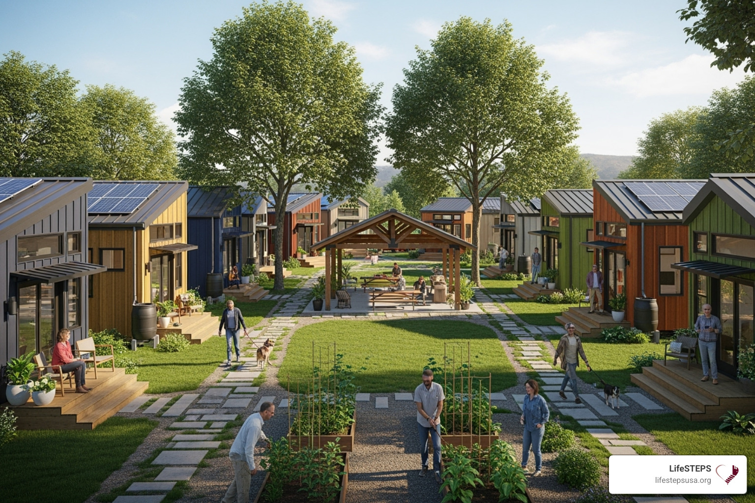 A modern tiny home village for veterans - supportive housing for veterans