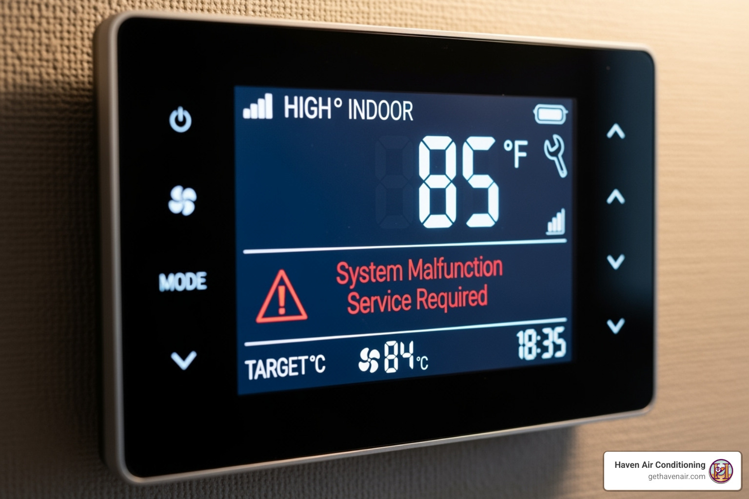 AC thermostat displaying an error or a high indoor temperature - AC repair Irvine CA AC thermostat displaying an error or a high indoor temperature - AC repair Irvine CA