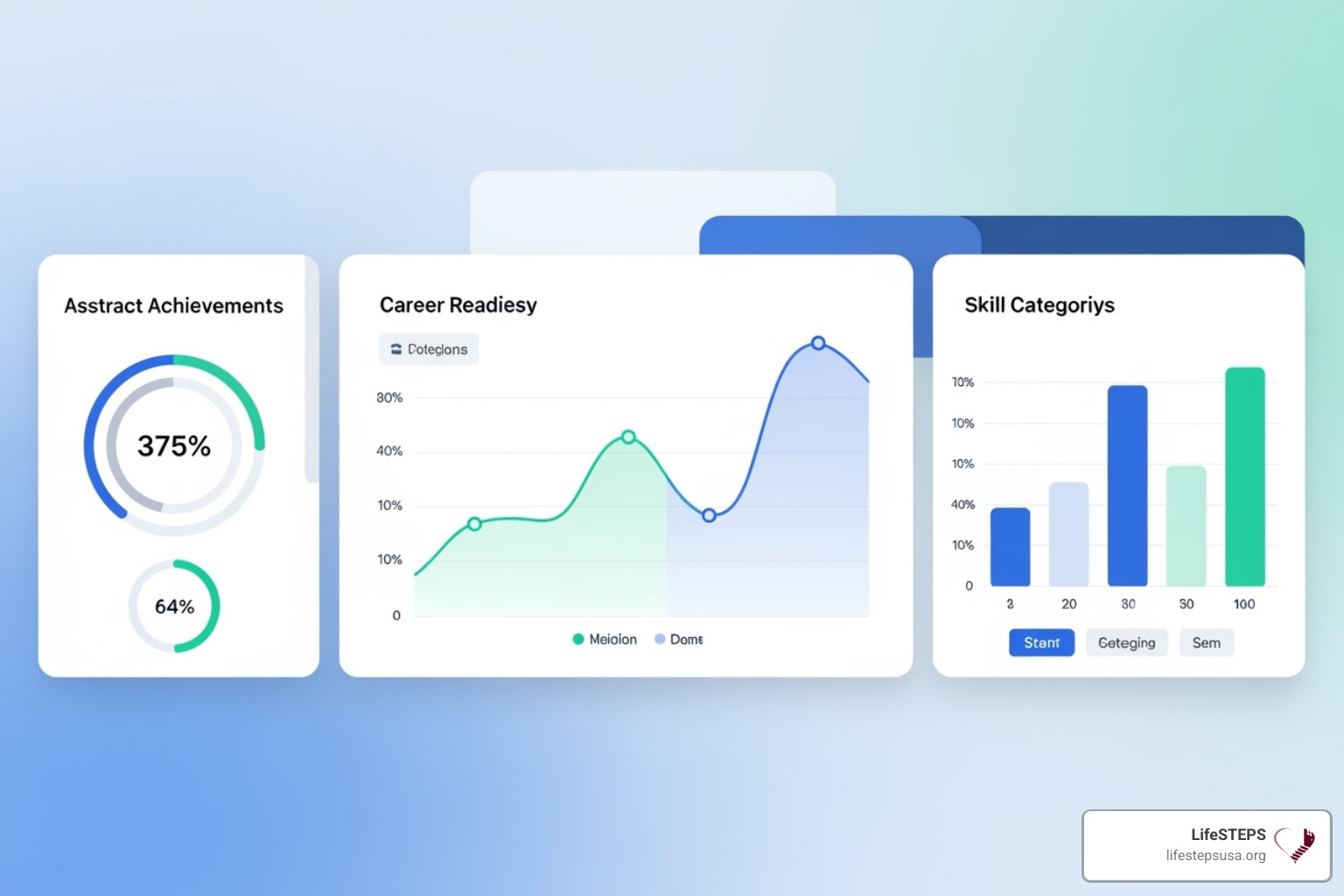 dashboard showing learning outcomes progress - career development learning outcomes
