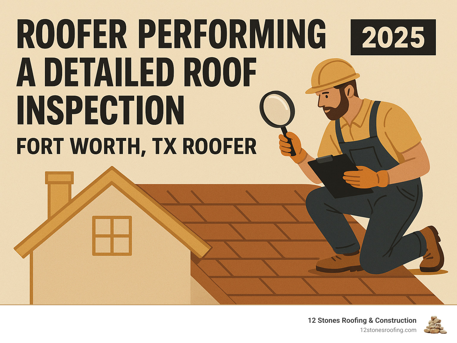 Roofer performing a detailed roof inspection - fort worth tx roofer