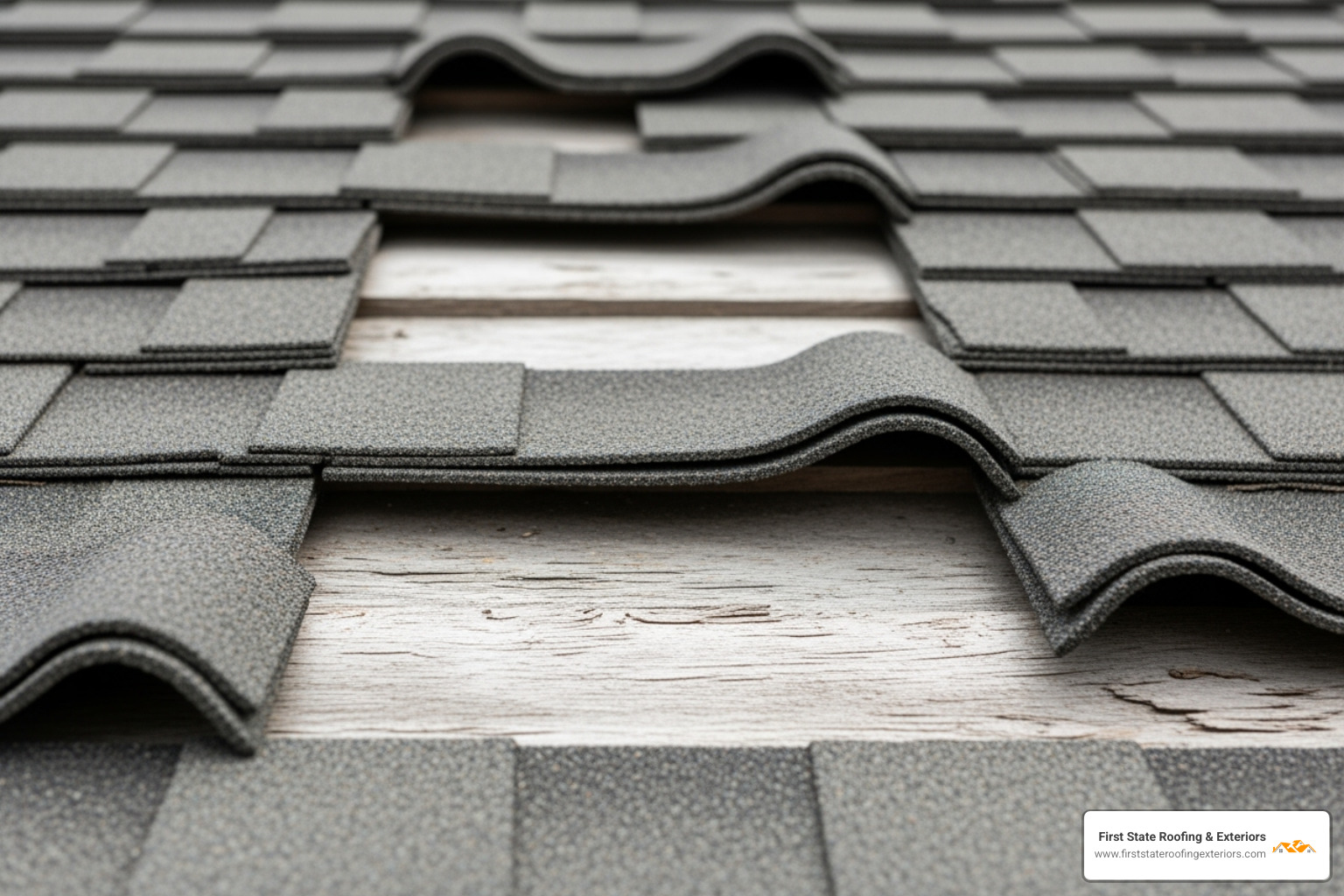 curling and missing asphalt shingles - roof installation near me