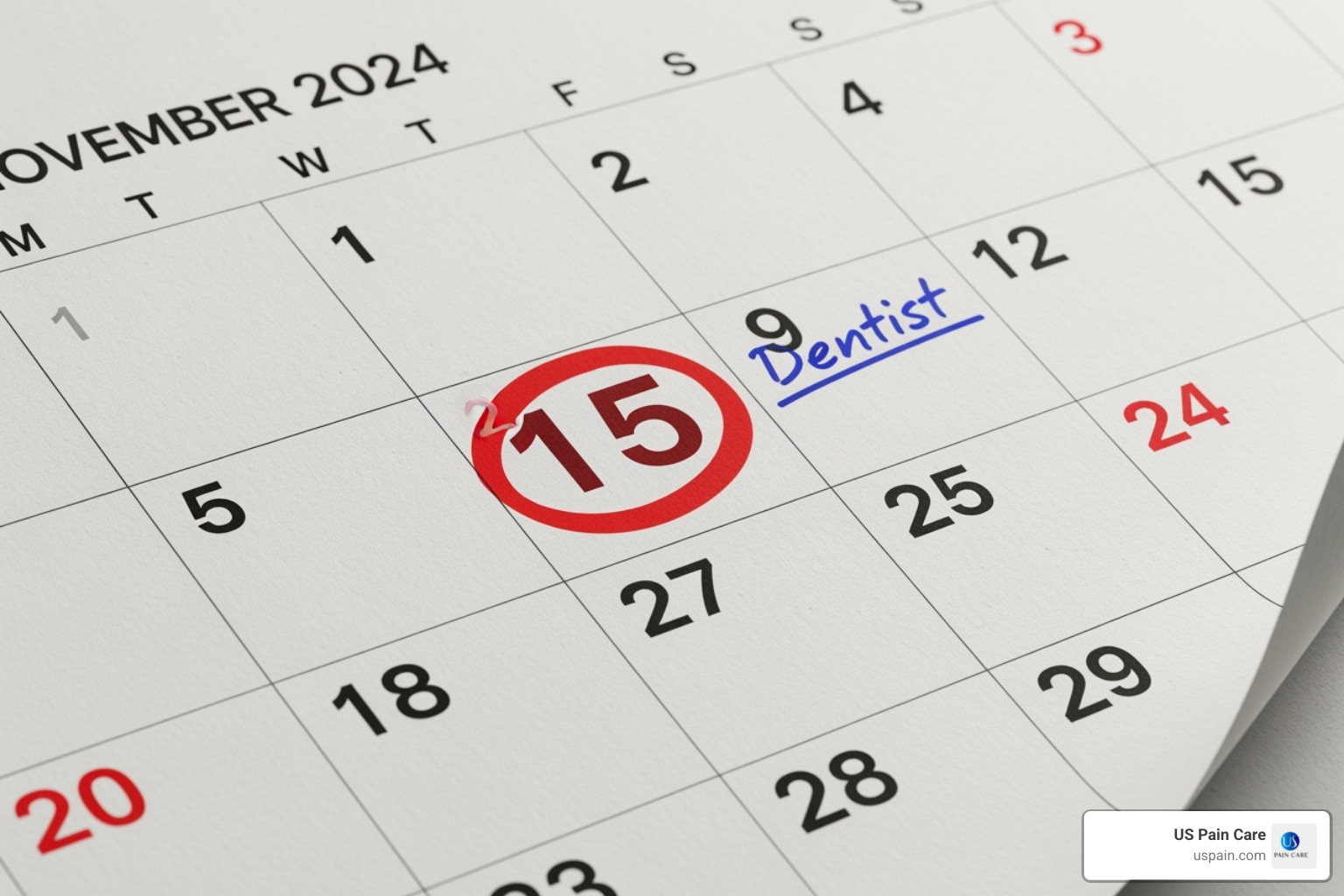 calendar with a monthly appointment circled - vivitrol