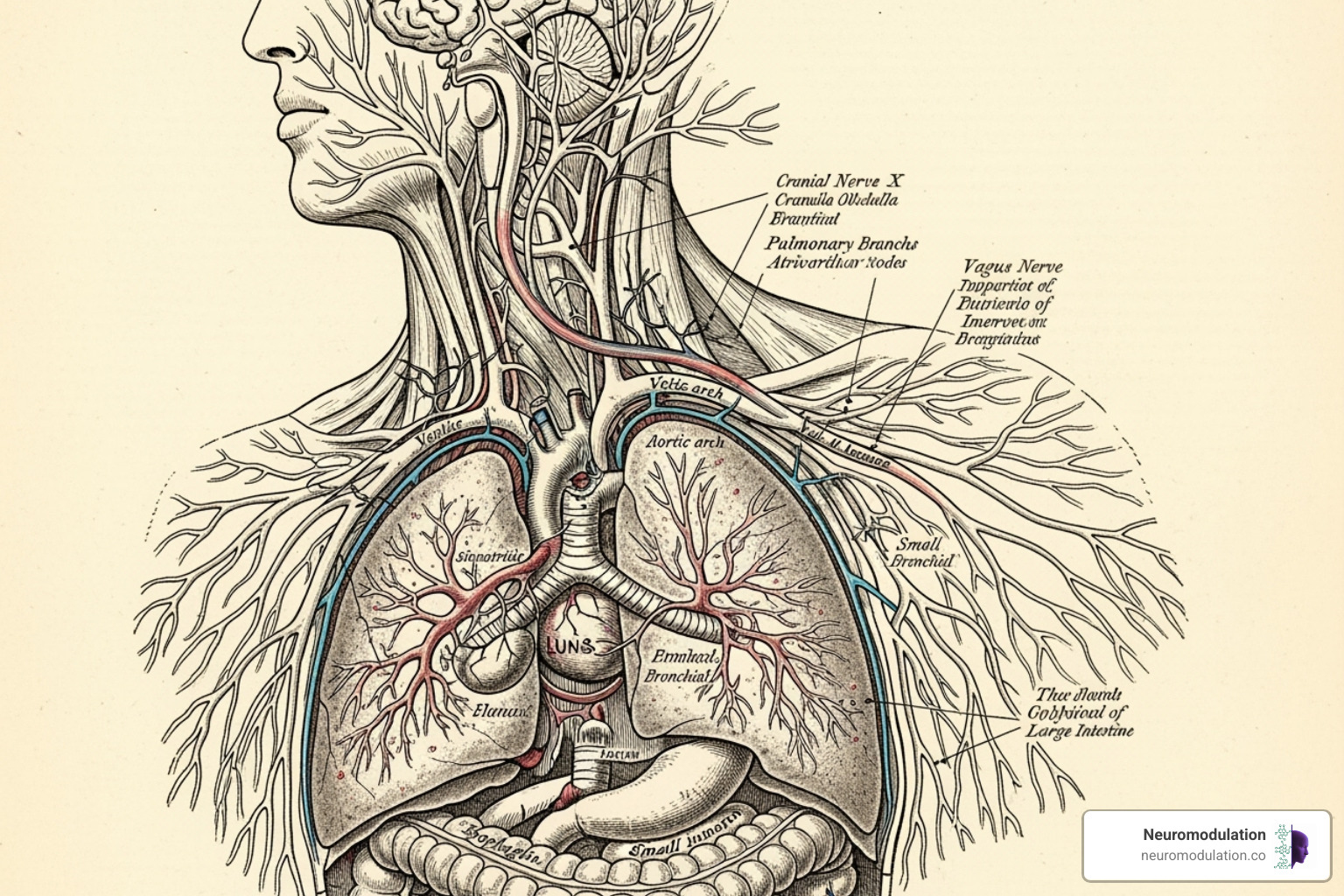 Vagus nerve path - activation of the parasympathetic nervous system results in Vagus nerve path - activation of the parasympathetic nervous system results in