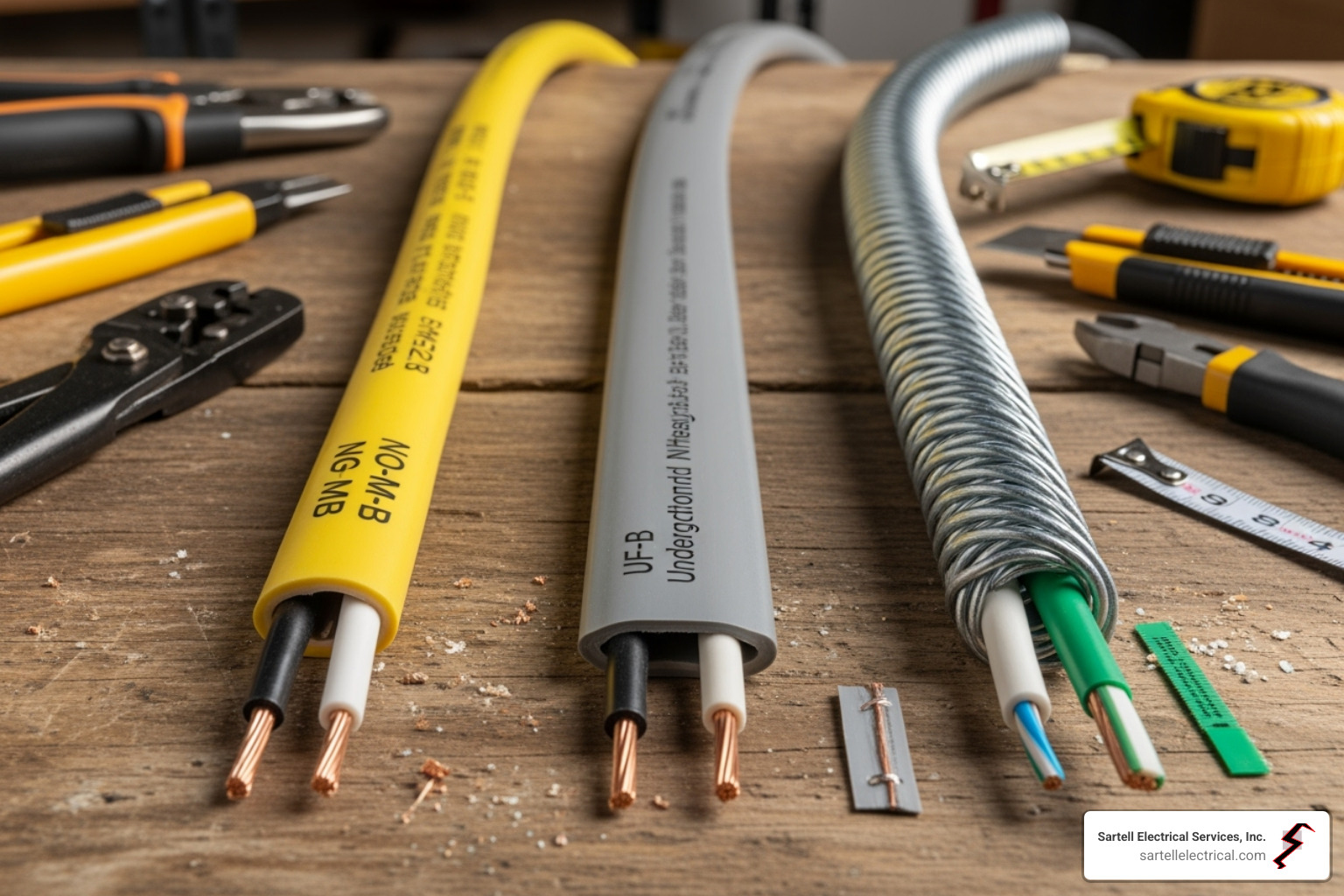 NM-B, UF-B, and MC cables - wire for house wiring