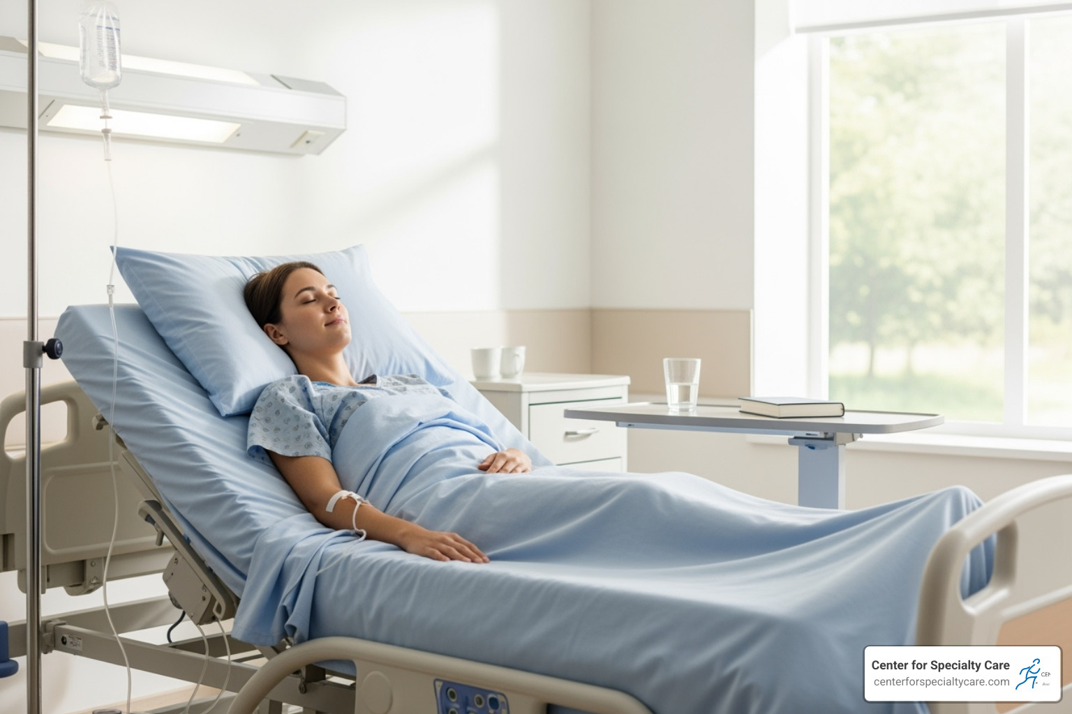 Patient comfortably recovering post-procedure - what is intracept procedure for back pain