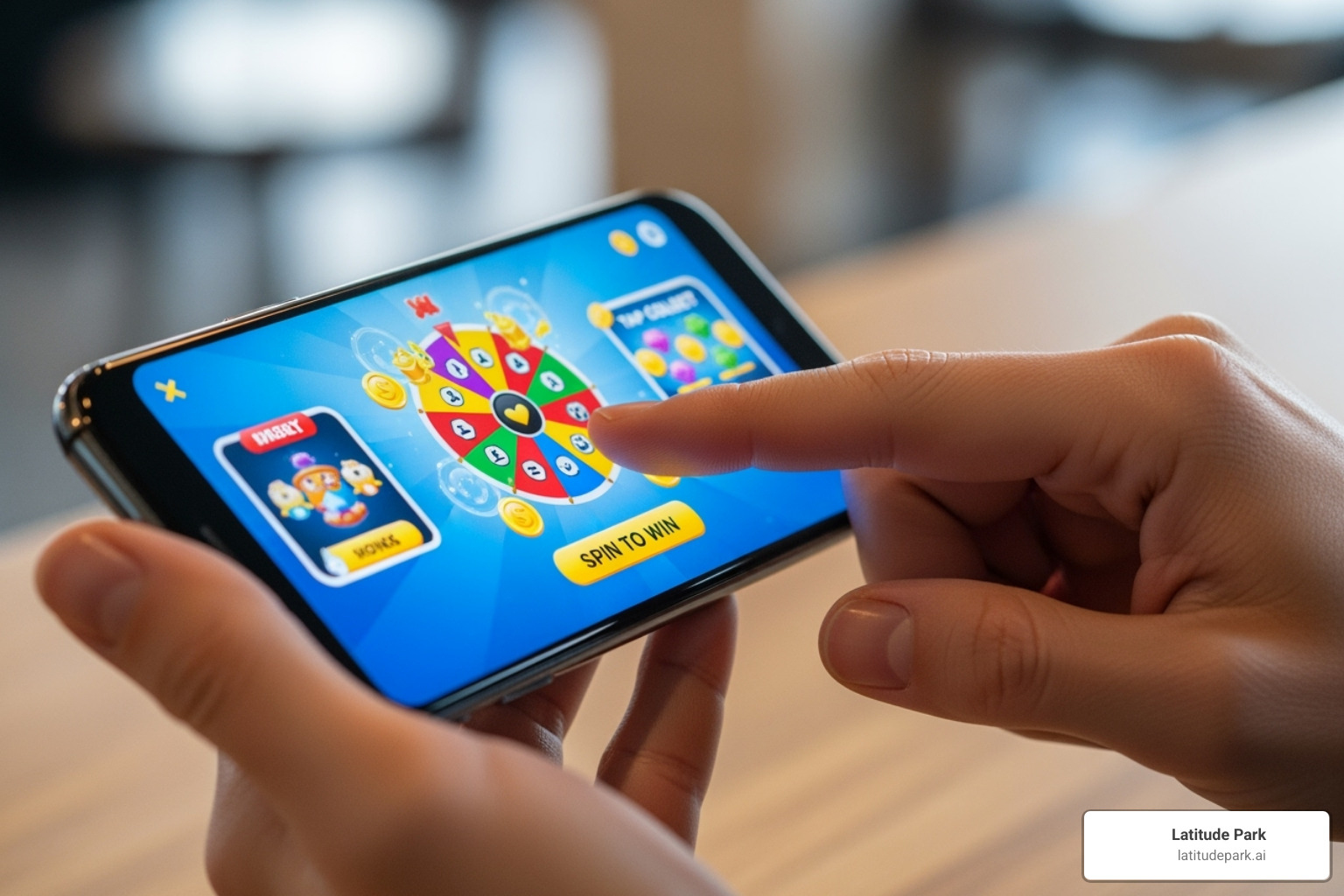 a user interacting with a gamified ad on a smartphone - Ad creative best practices a user interacting with a gamified ad on a smartphone - Ad creative best practices