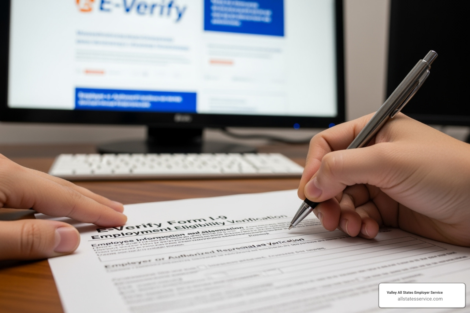 of the new one-page Form I-9 - E-Verify form I-9