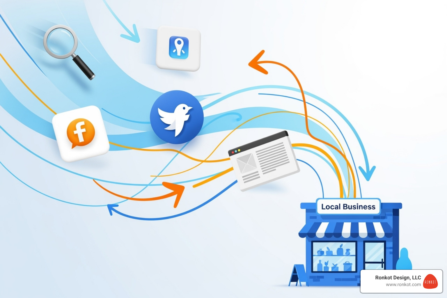 Infographic explaining the modern digital marketing funnel for local businesses - Colleyville digital marketing Infographic explaining the modern digital marketing funnel for local businesses - Colleyville digital marketing