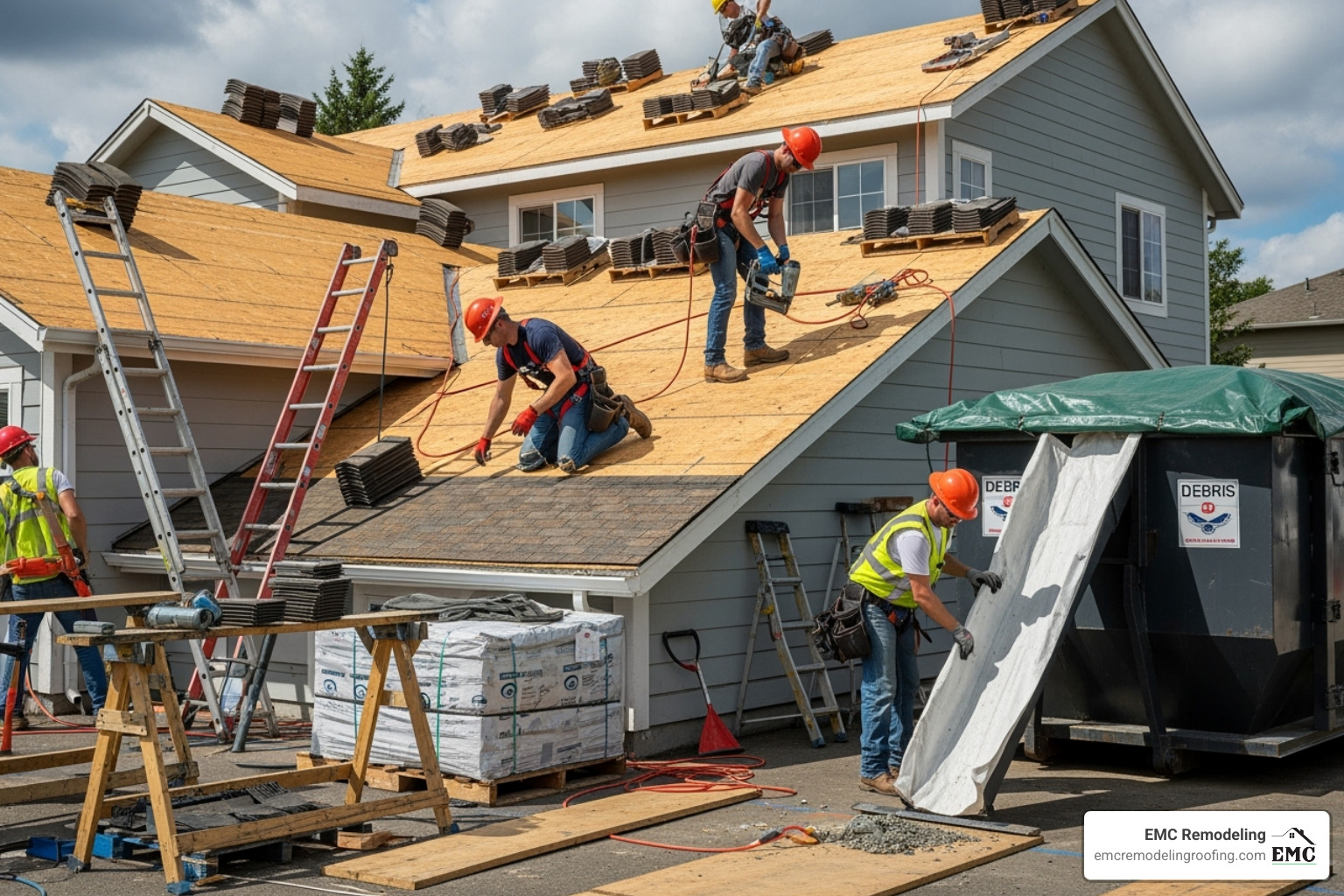 safe, organized roofing job site - roofers in temple