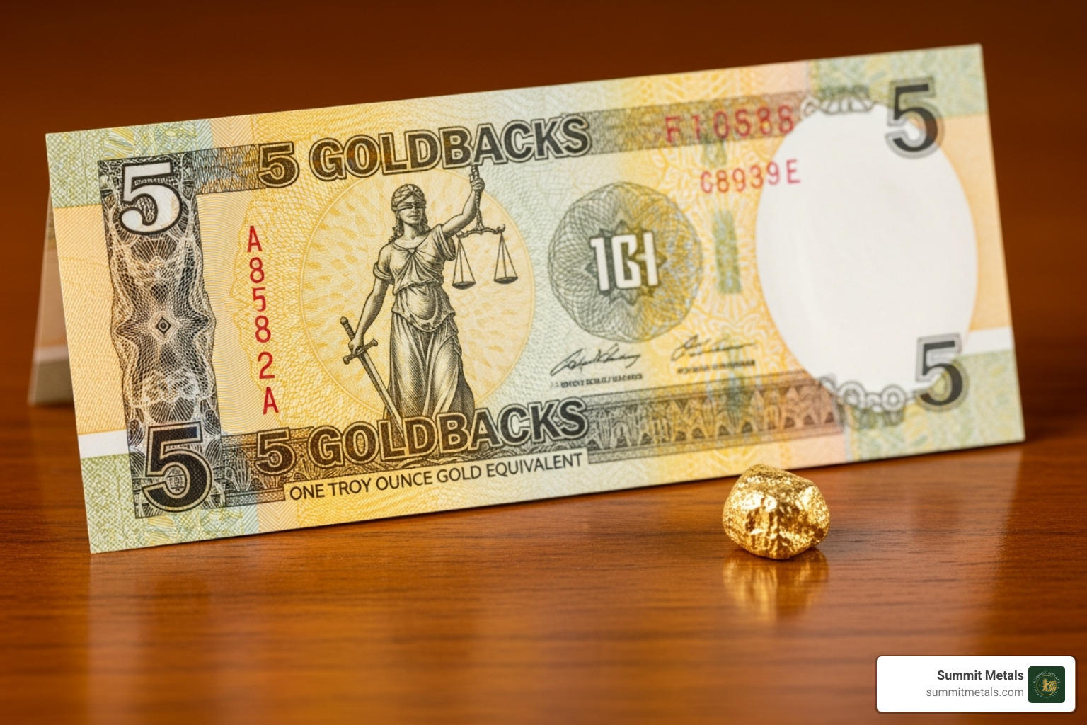 A single Goldback note next to a gram of gold for scale - are goldbacks worth anything
