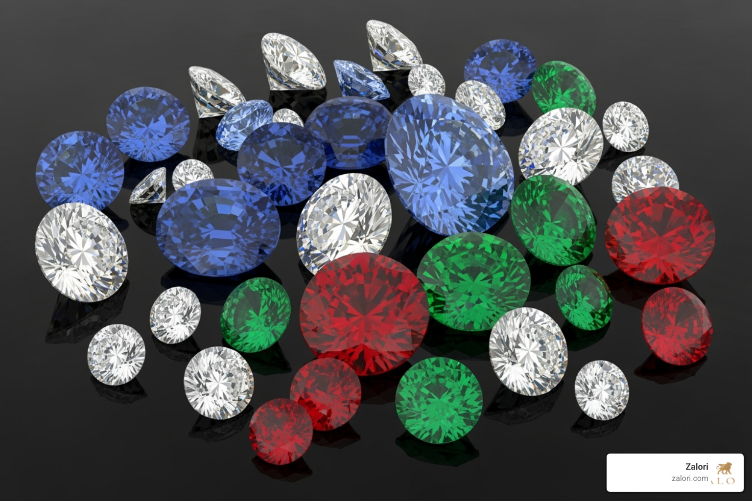 Loose collection of high-quality diamonds, sapphires, emeralds, and rubies - Investment quality jewelry Loose collection of high-quality diamonds, sapphires, emeralds, and rubies - Investment quality jewelry