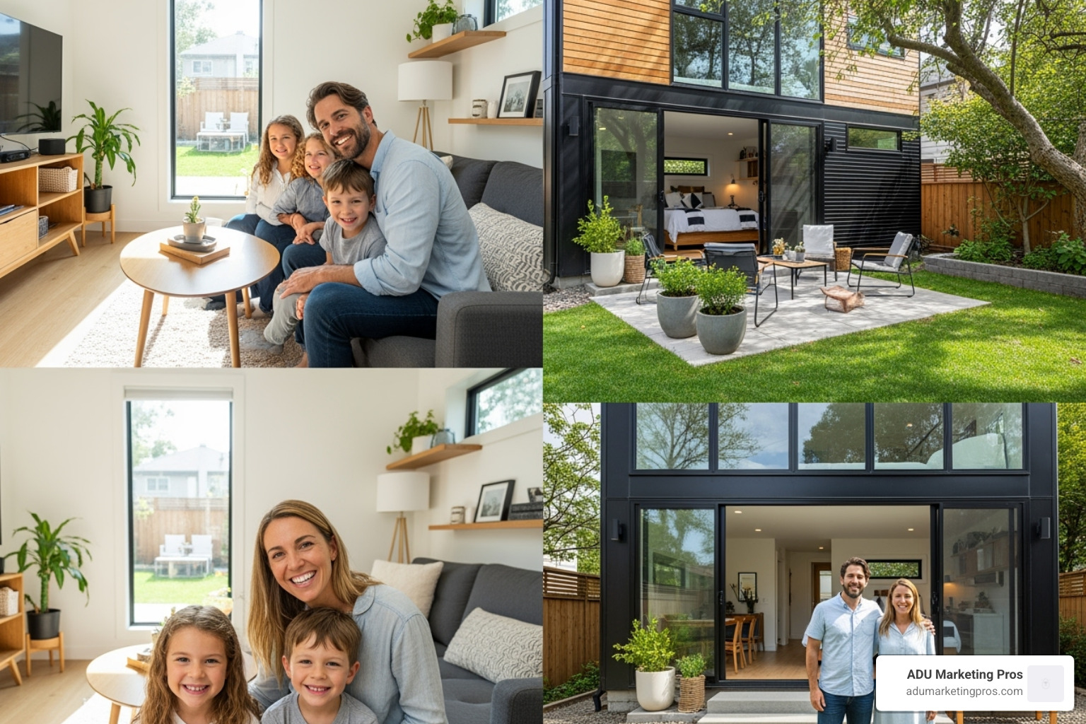 happy family in ADU - tiny home or adu bay area