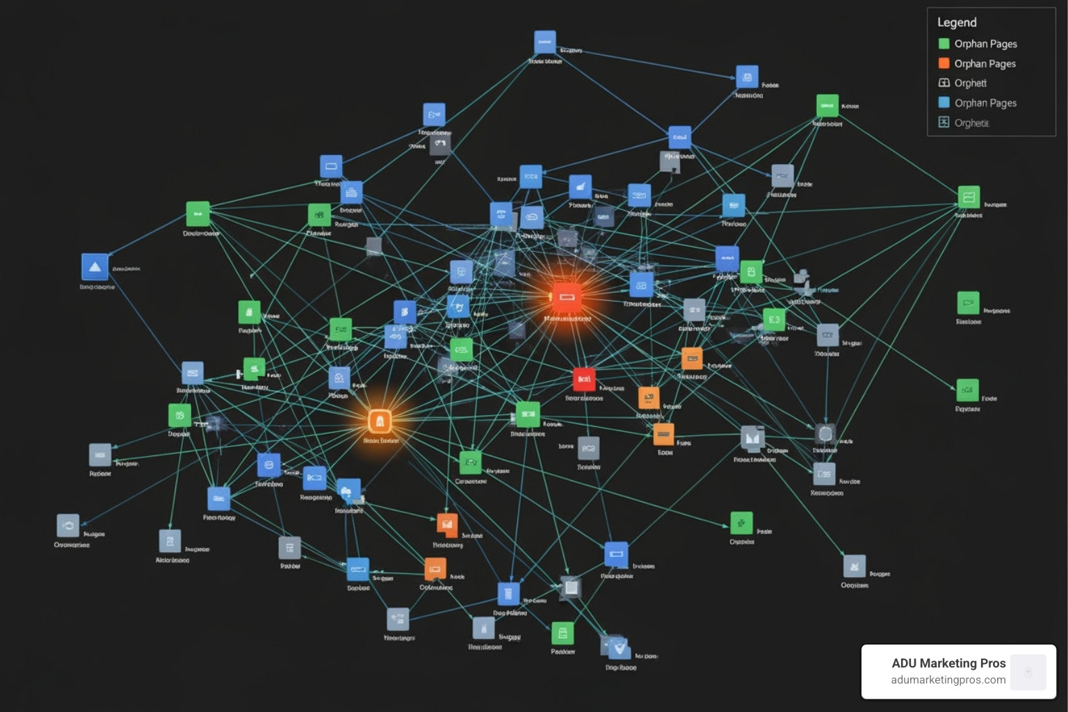 Seobility showing a site crawl visualization and identifying orphan pages - optimizing your website architecture for seo