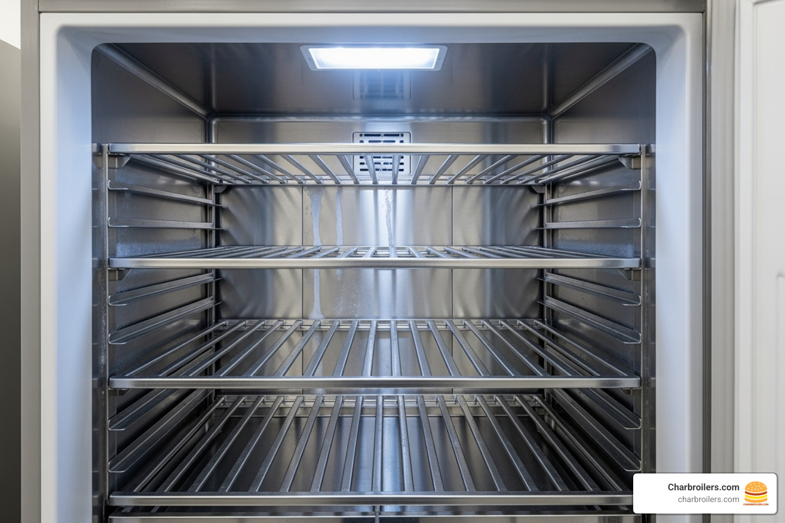 interior of commercial single door upright freezer with adjustable shelves - commercial single door upright freezer