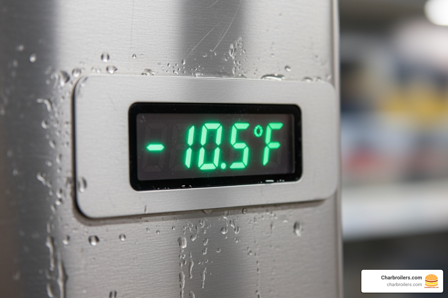 digital temperature controller showing sub-zero reading - commercial single door upright freezer