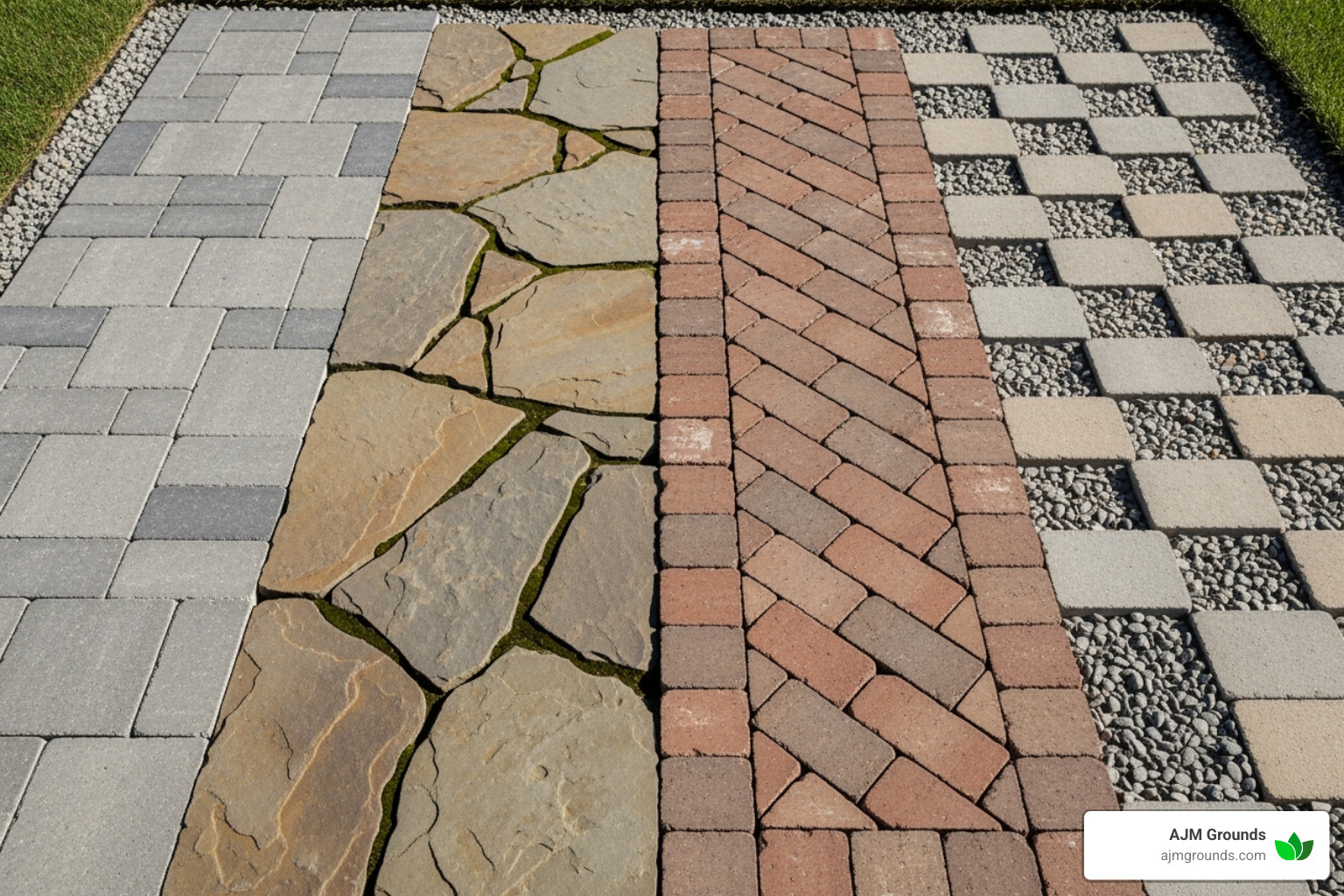 display showing various paver materials - landscaping pavers near me display showing various paver materials - landscaping pavers near me