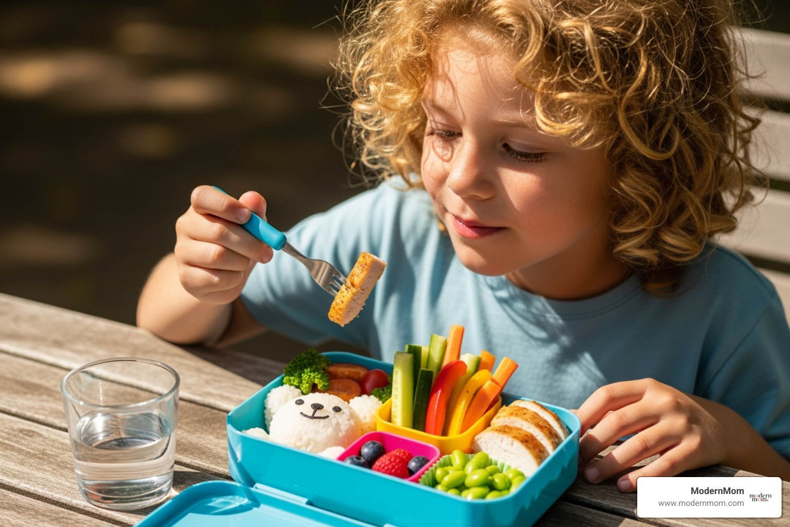 child eating bento box - Dairy free lunches
