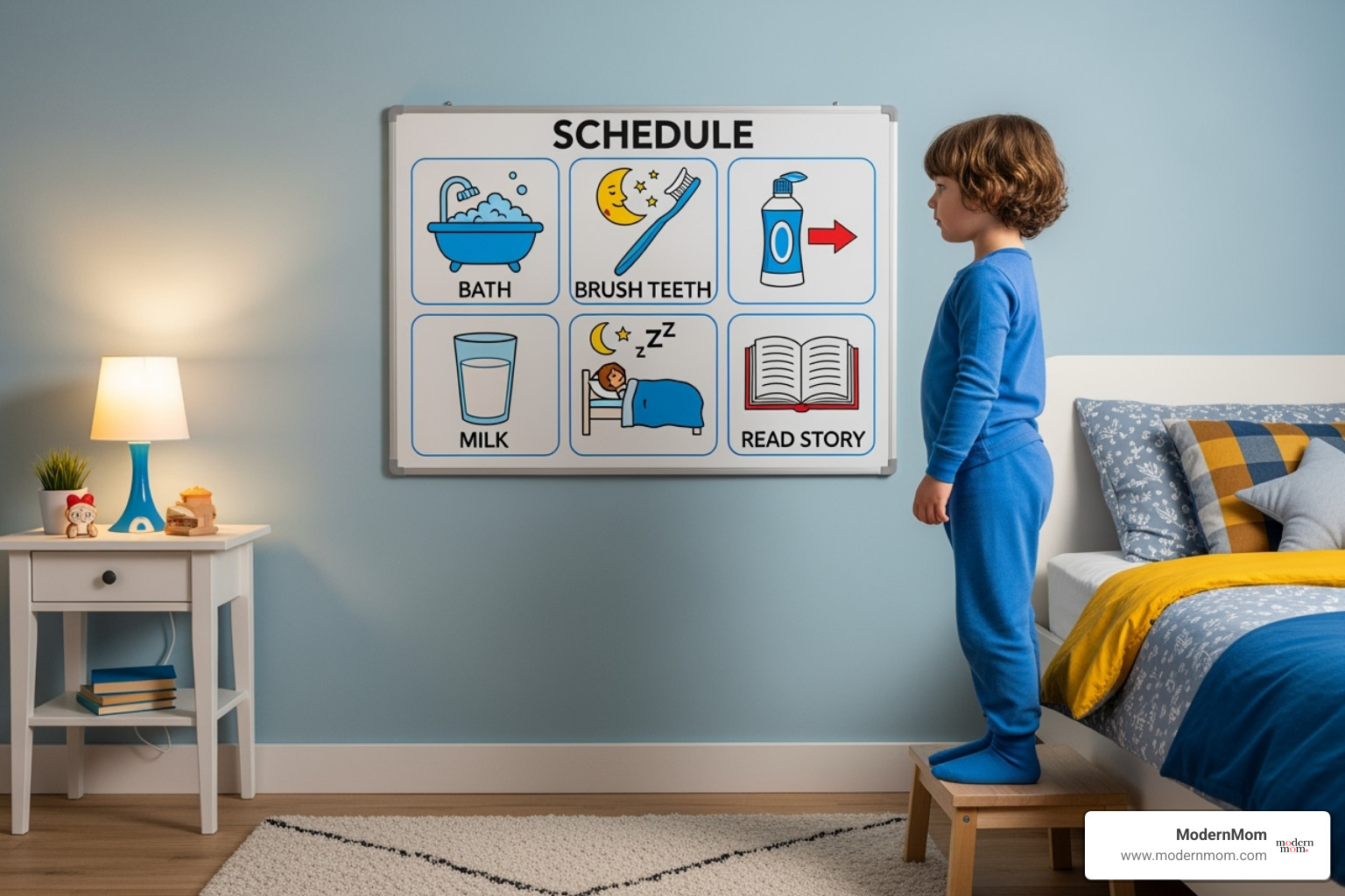 child's bedtime routine chart - busy mom hacks