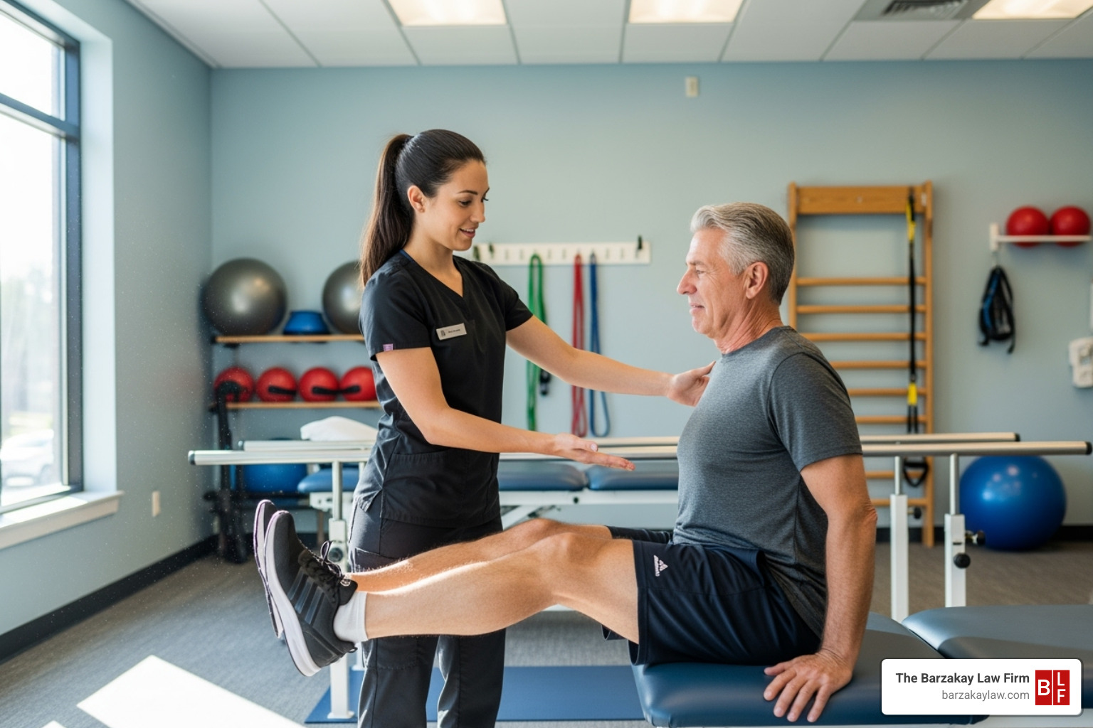 Person in physical therapy - average compensation for motorcycle accident