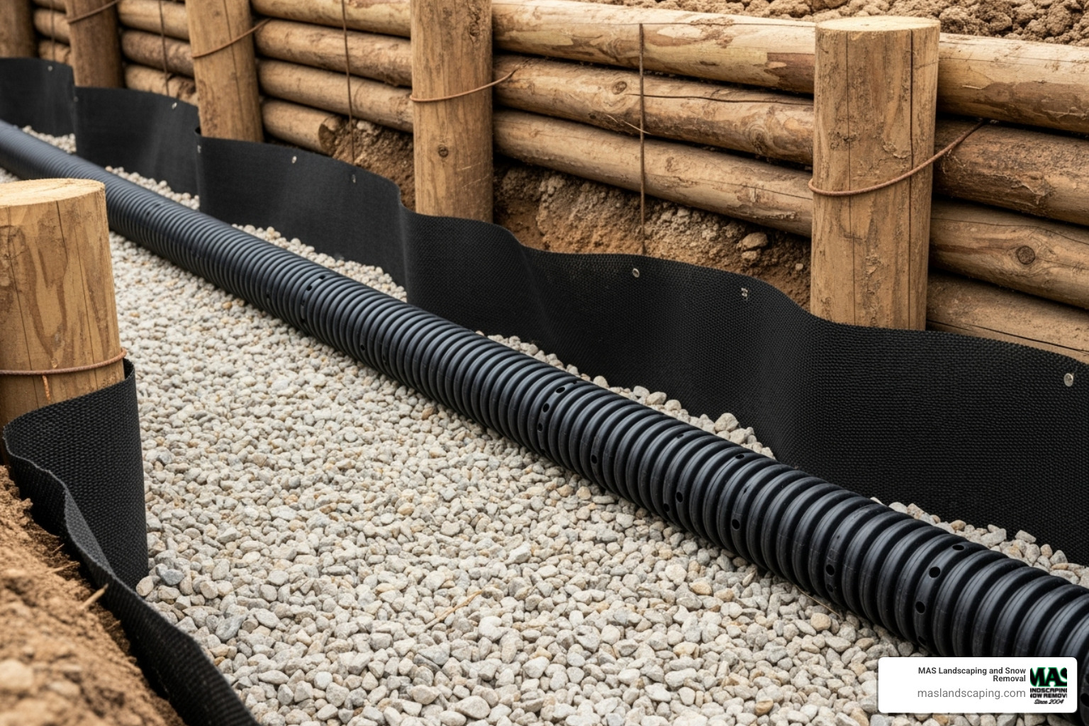 drainage system being installed behind the wall - how to build a retaining wall with landscape timbers drainage system being installed behind the wall - how to build a retaining wall with landscape timbers