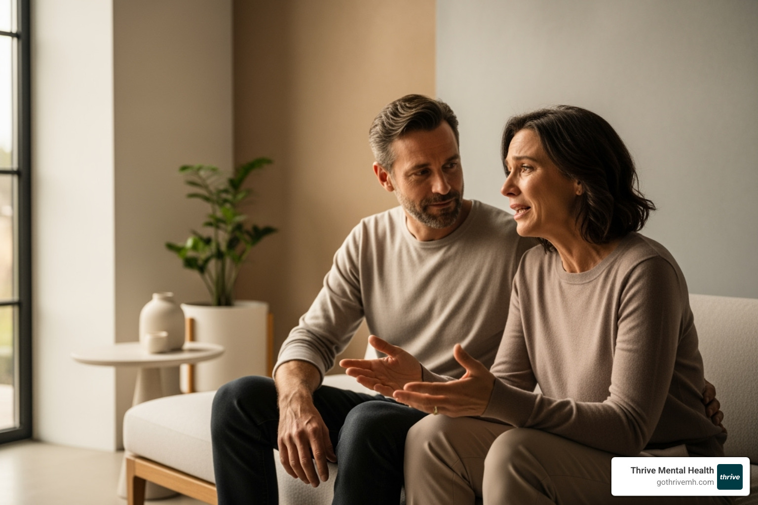 two people having a supportive conversation - active vs passive suicidal thoughts