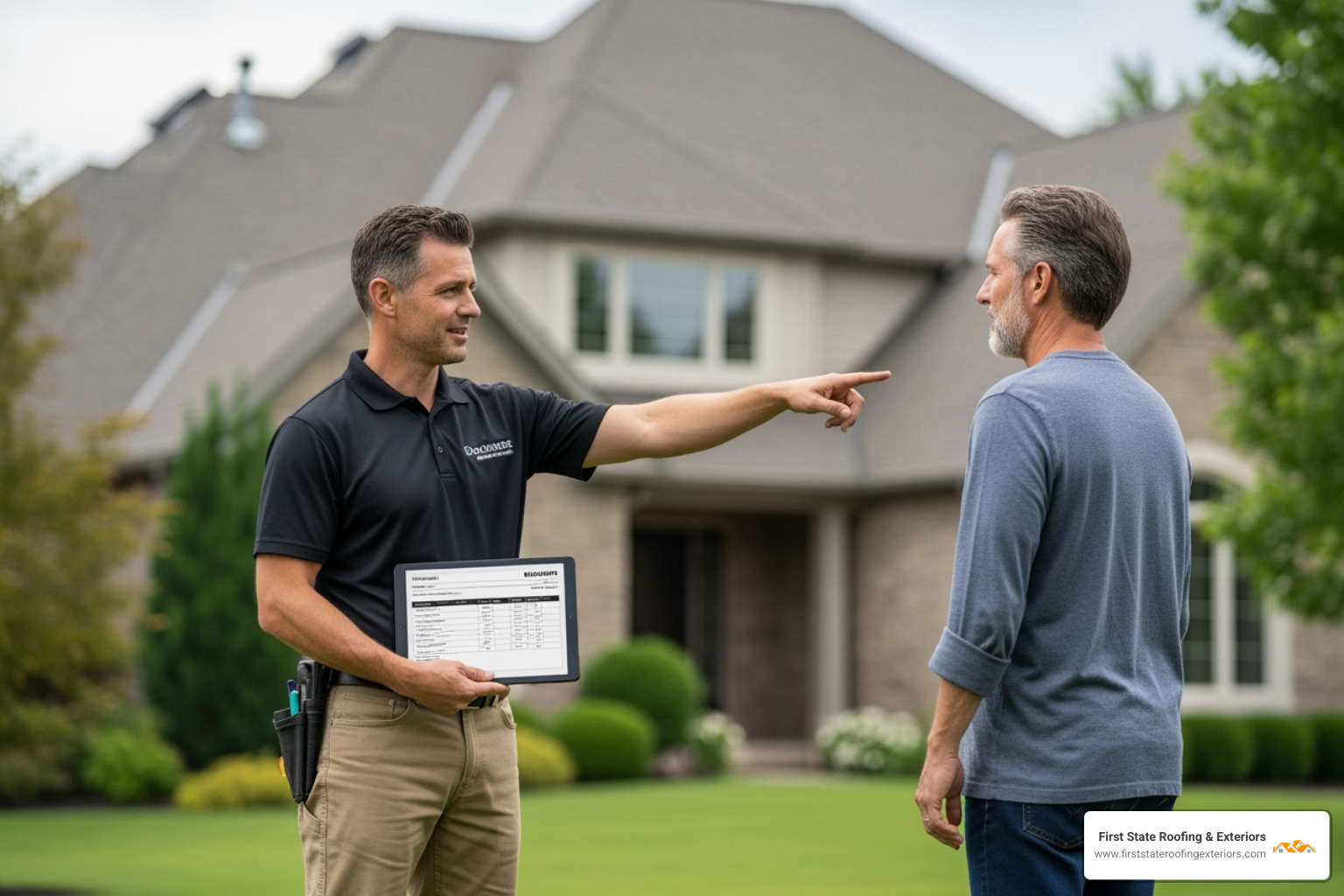professional roofer providing a quote - ridge tile replacement