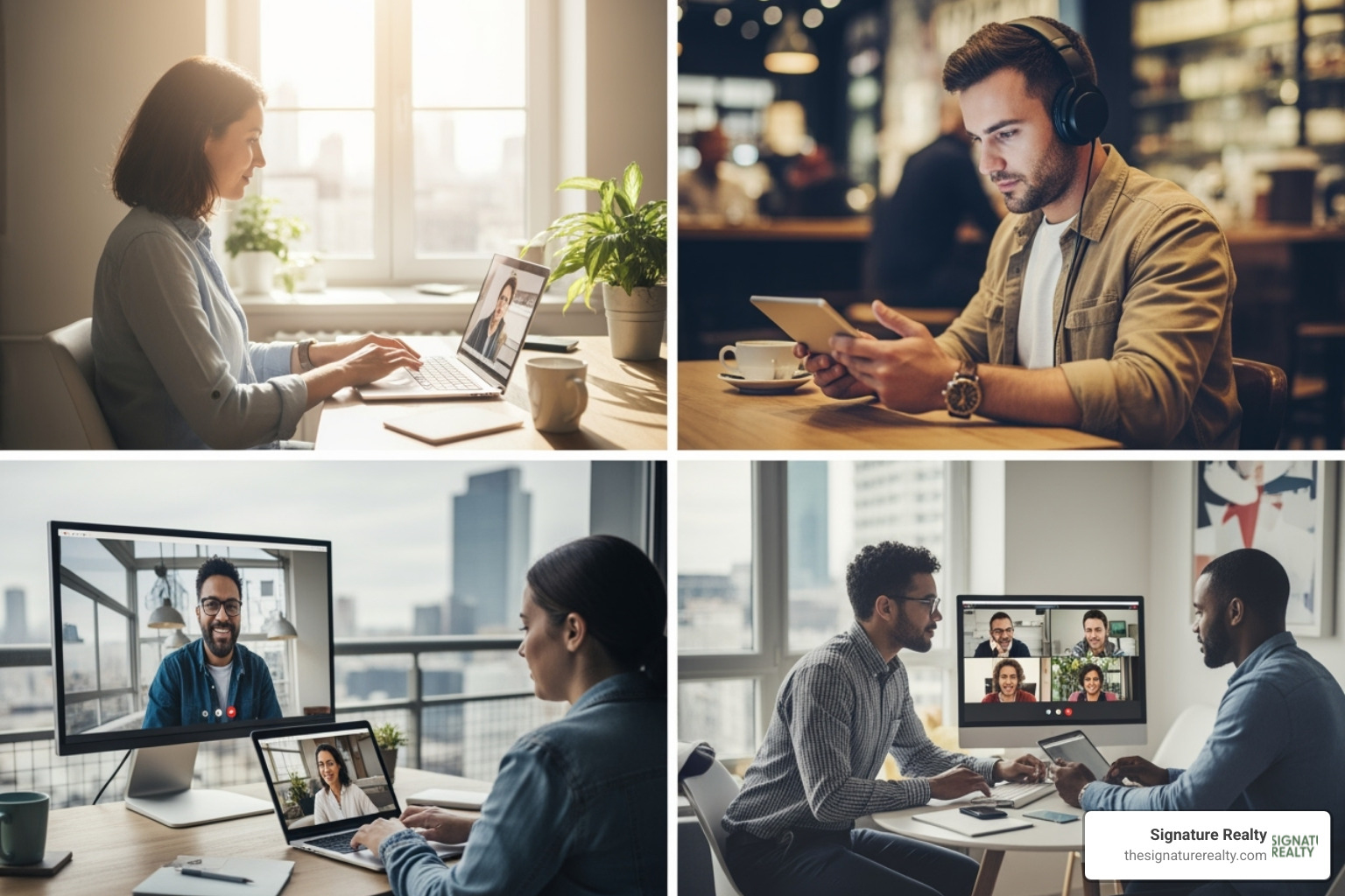 Image of a diverse group of professionals working remotely and collaborating. - virtual office miami Image of a diverse group of professionals working remotely and collaborating. - virtual office miami