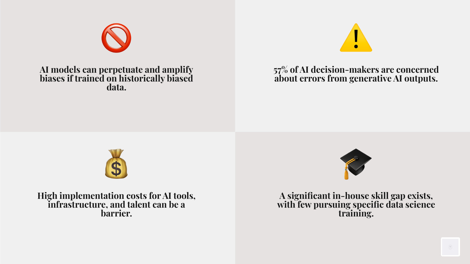 comparison of key criteria for evaluating AI research approaches - ai market research infographic 4_facts_emoji_grey