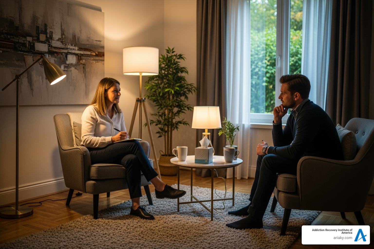 one-on-one therapy session - luxury drug rehab