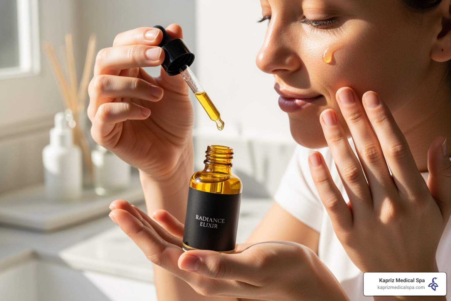 Skincare serum being applied to a face - Best natural Botox