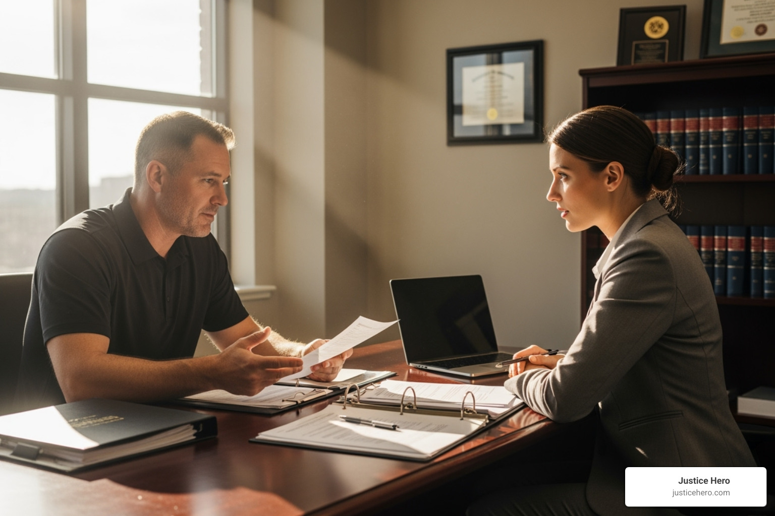 veteran reviewing legal documents with an attorney - military firefighting foam lawsuit veteran reviewing legal documents with an attorney - military firefighting foam lawsuit