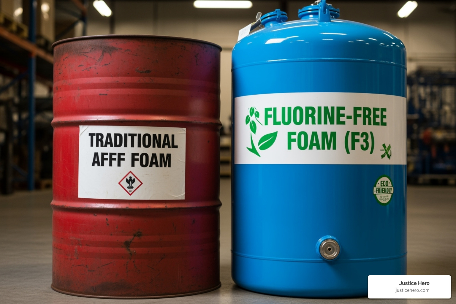 AFFF foam container vs. fluorine-free foam (F3) container - military firefighting foam lawsuit AFFF foam container vs. fluorine-free foam (F3) container - military firefighting foam lawsuit