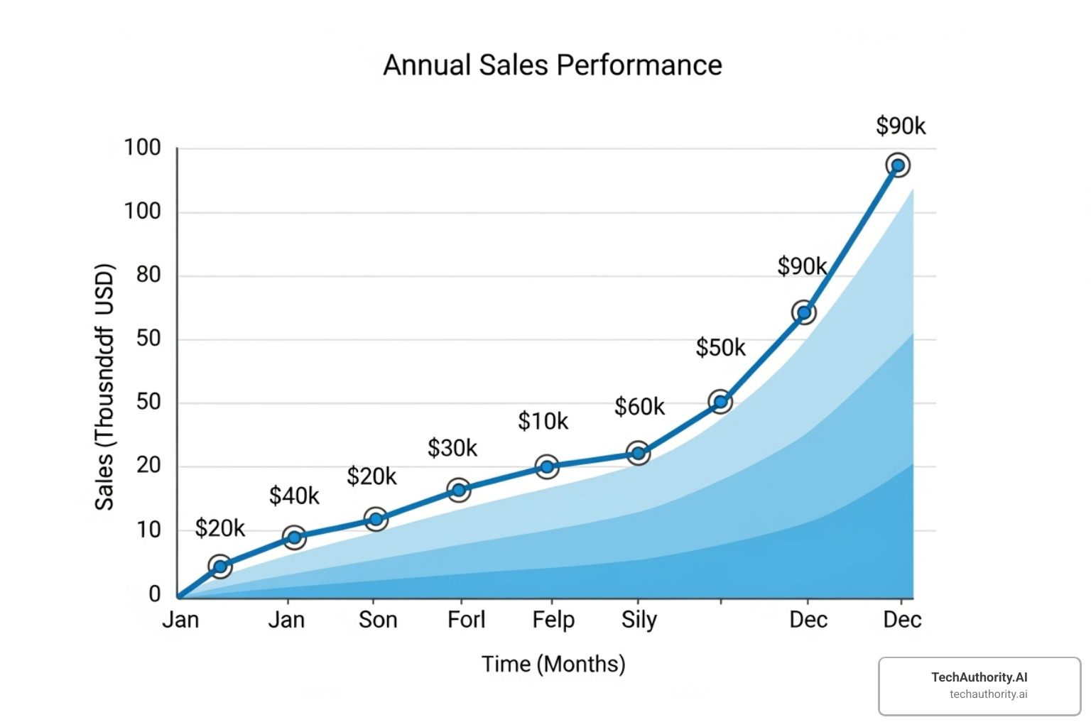 Graph showing an upward sales trend - affiliate marketing for small business