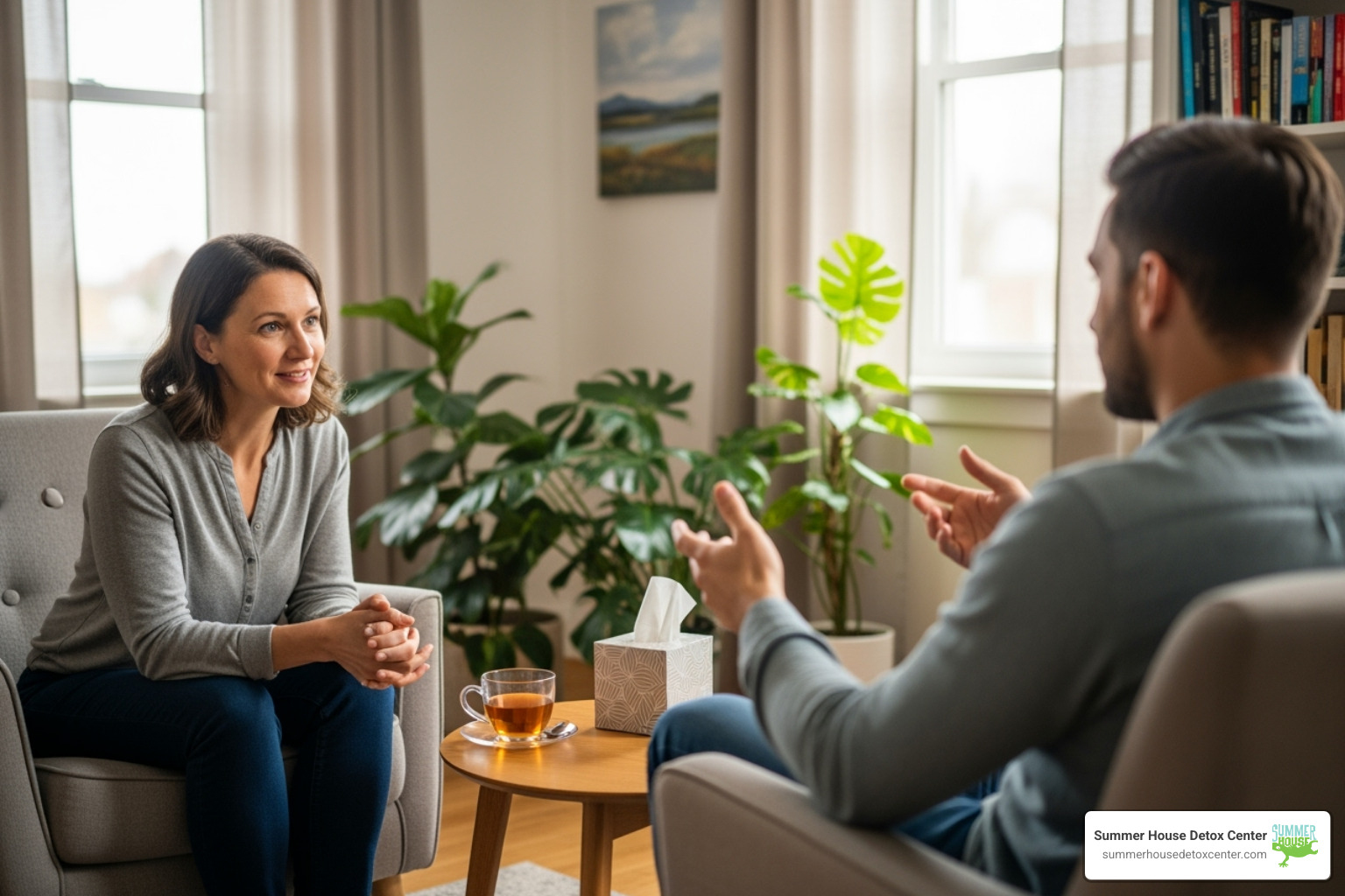 supportive therapy session in a comfortable setting - how do i detox from alcohol